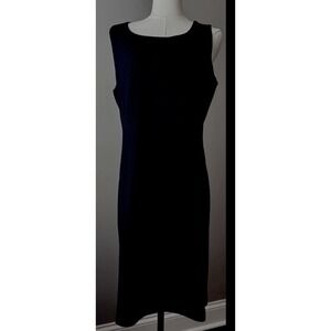 St John Collection Santana Knit Sheath Dress Black Size 14 USA Classic